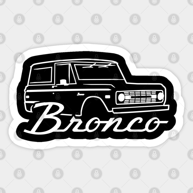 1966-1977 Ford Bronco Straight White With Logo Sticker by The OBS Apparel